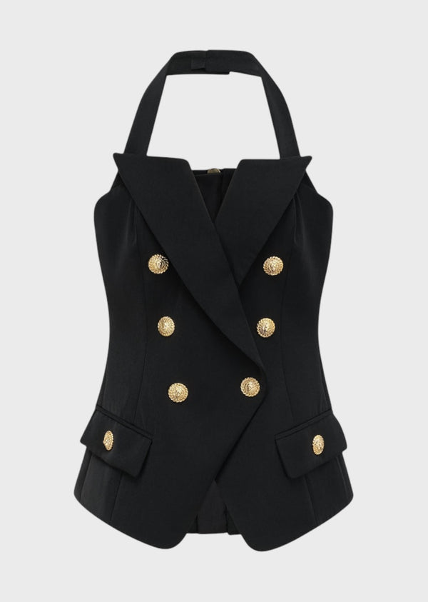 Iraida Golden Button Vest