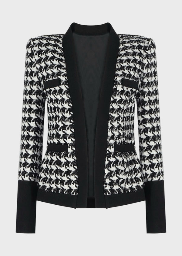 Dusica Tweed Houndstooth Jacket