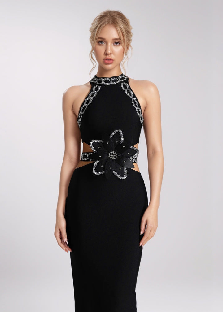 JOANNA Rhinestone Decor Bandage Dress