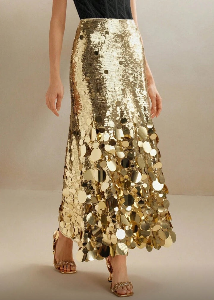 Sequin Embellishment A-Line Maxi Skirt