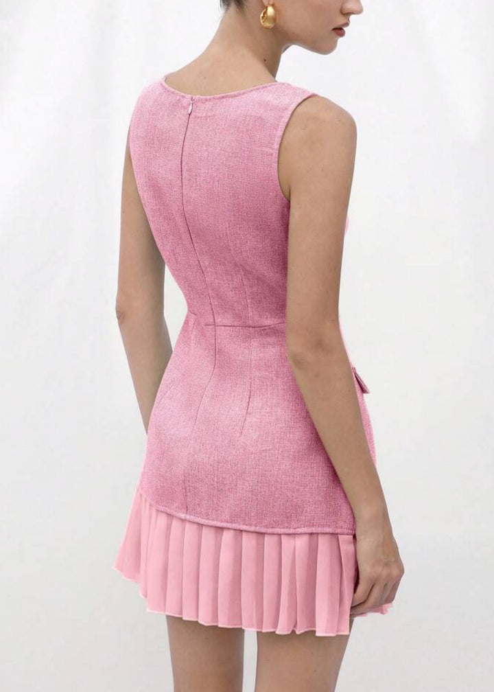 Square Neck Bustier A-Line Dress with Pockets