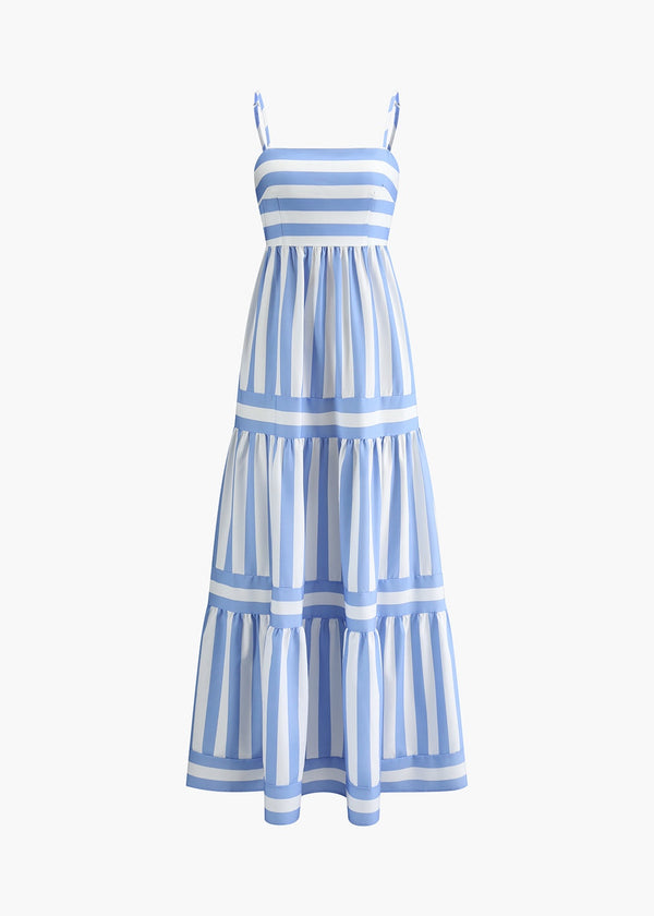 Striped Pockets Maxi Summer Dress