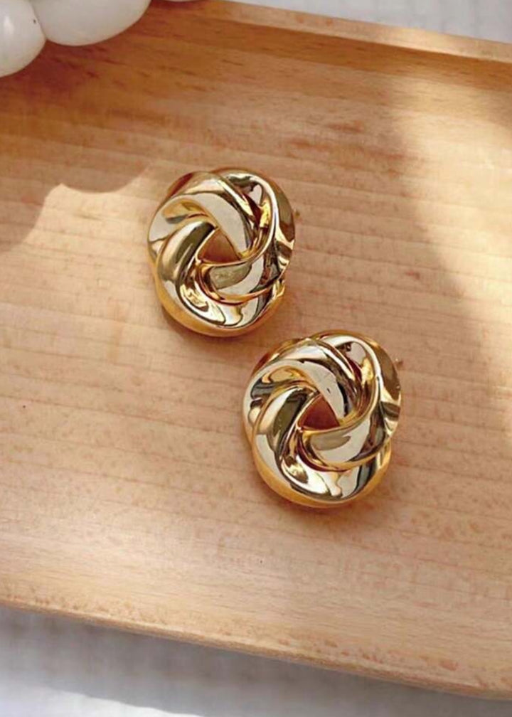 Geometric Large Stud Metal Earrings