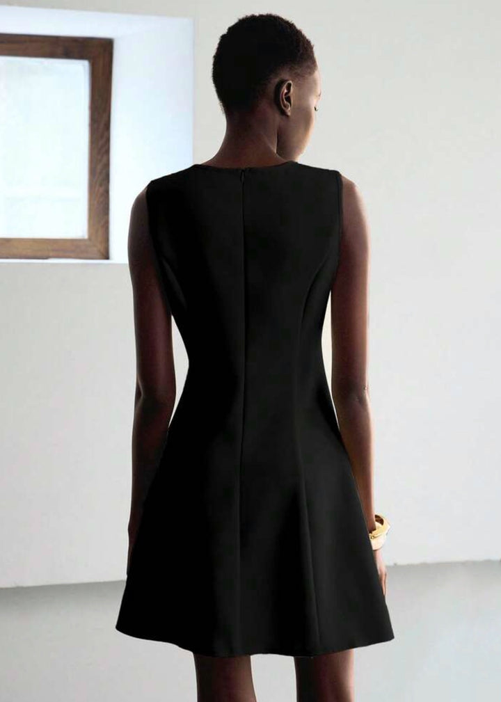 Sleeveless Round Neckline A-Line Mini Dress