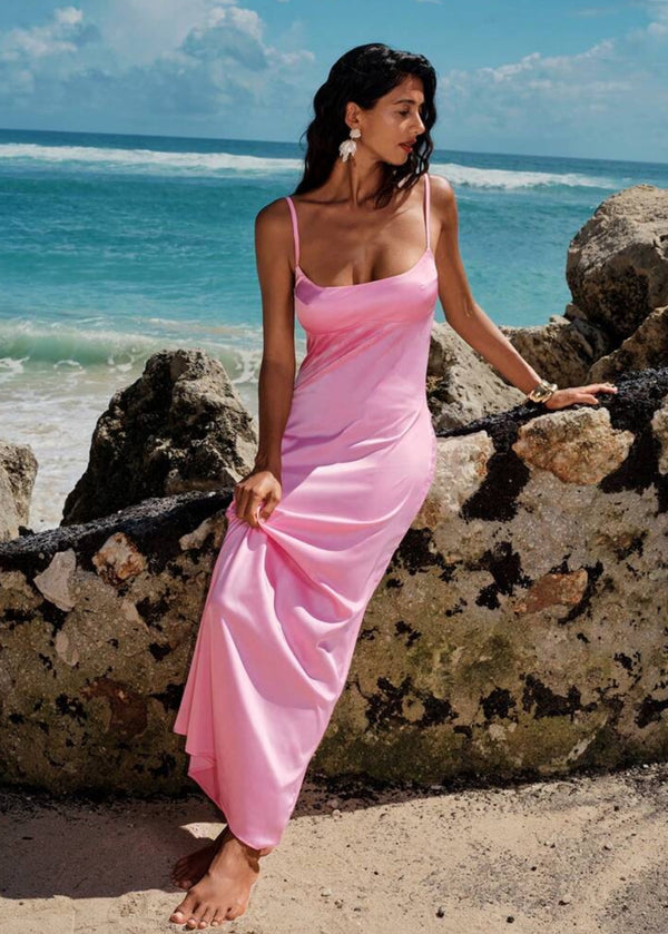 Essie Slip Satin Maxi Dress