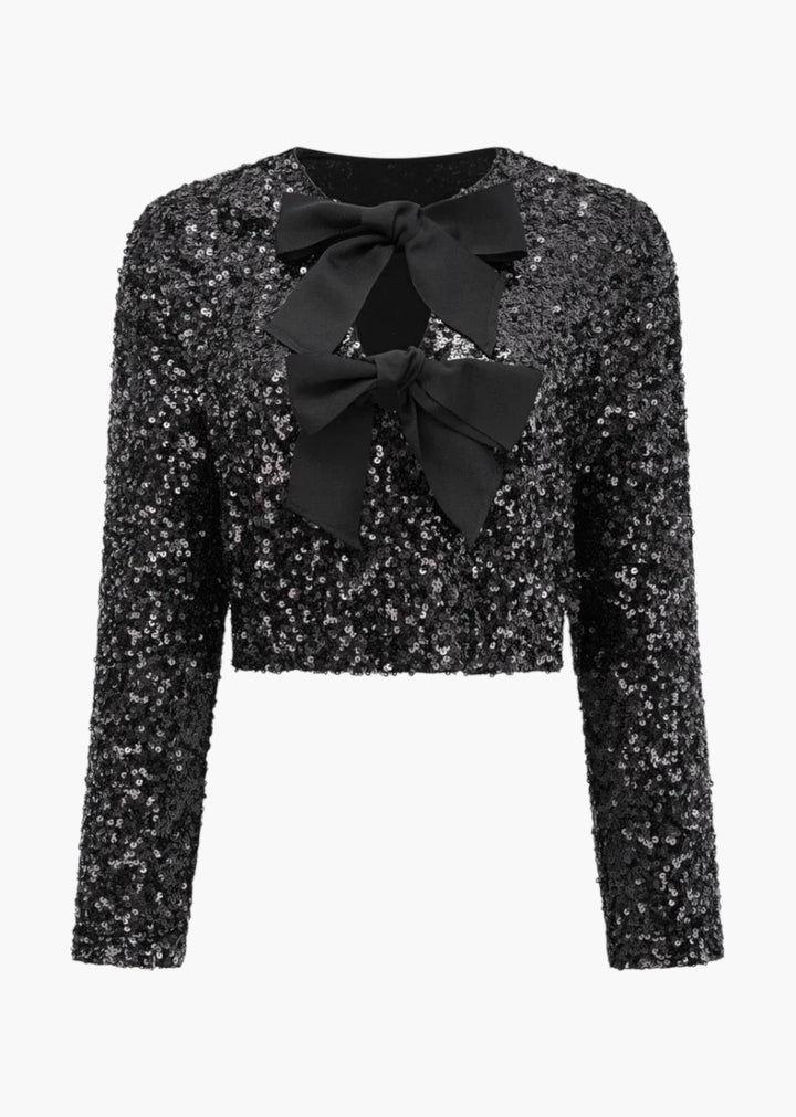 Beverley Bowknot Detail Sequined Cardigan