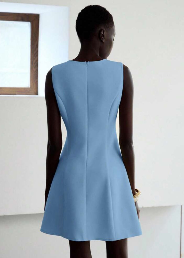 Sleeveless Round Neckline A-Line Mini Dress