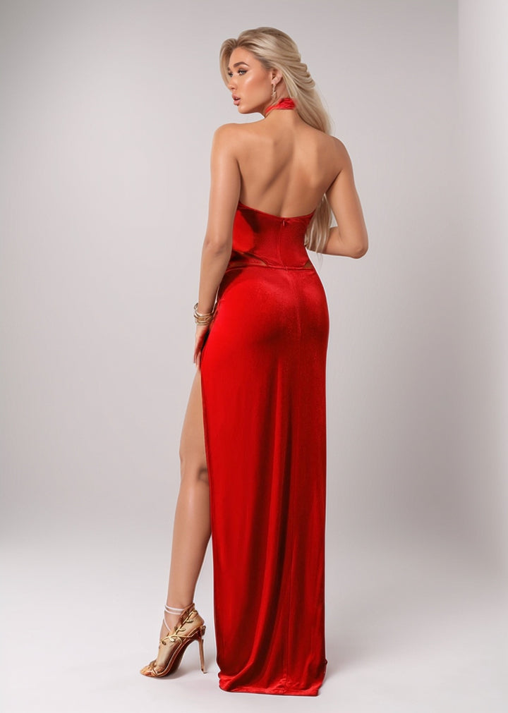 Faina Halter Backless Dress