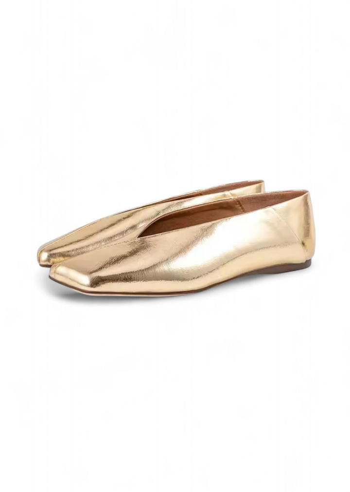 Square Toe V-Cut Slip-On Flats
