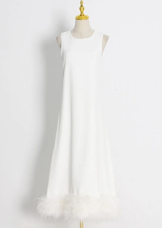 Renee Fuzzy Trim Midi Dress