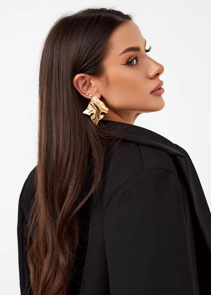 Minimalist Pleated Stud Earrings