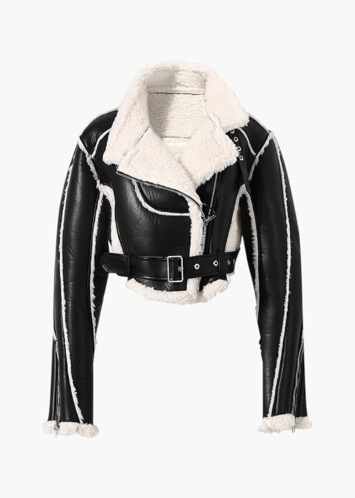 Paristera Eco-Leather Cropped Jacket