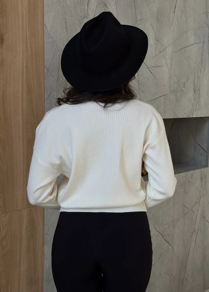 Long-Sleeved Colorblock Cardigan