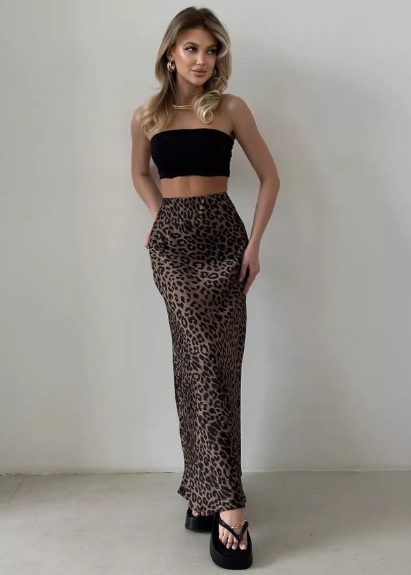 Wendy Leopard Print Maxi Skirt