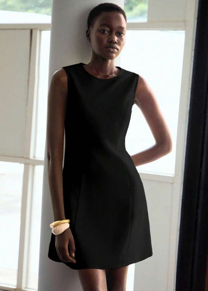 Sleeveless Round Neckline A-Line Mini Dress