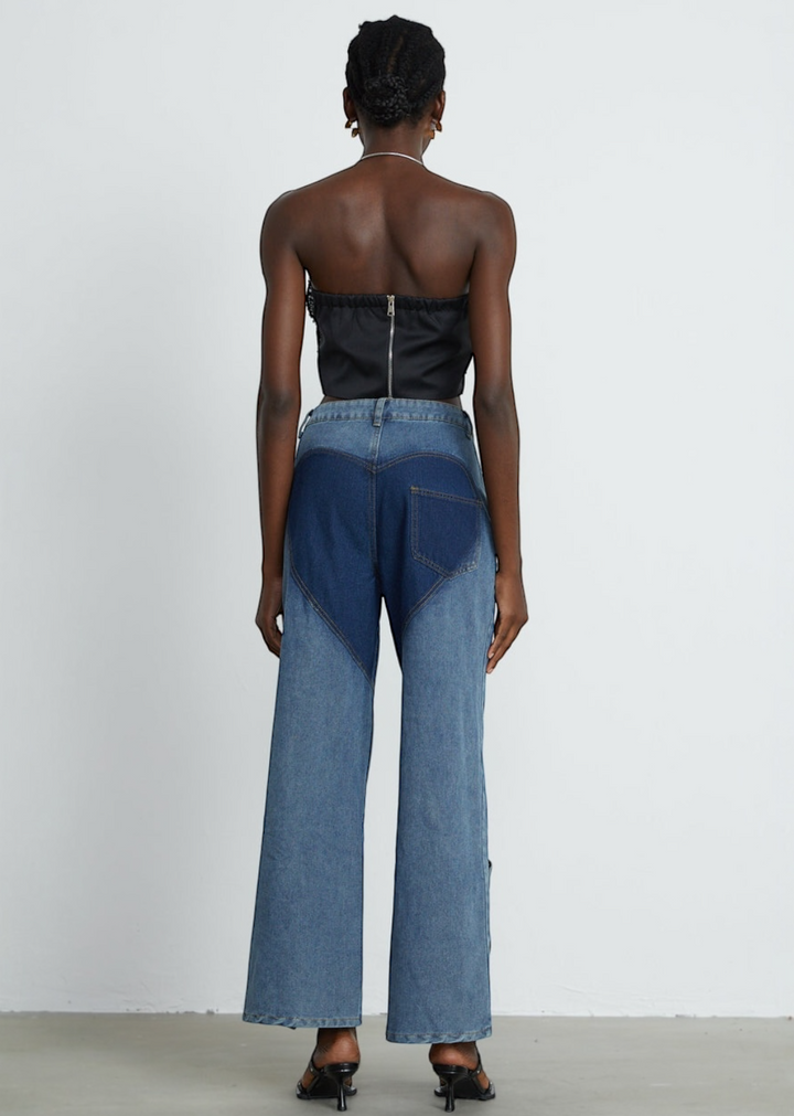 Strapless Sequins Flower Bodice Crop Top