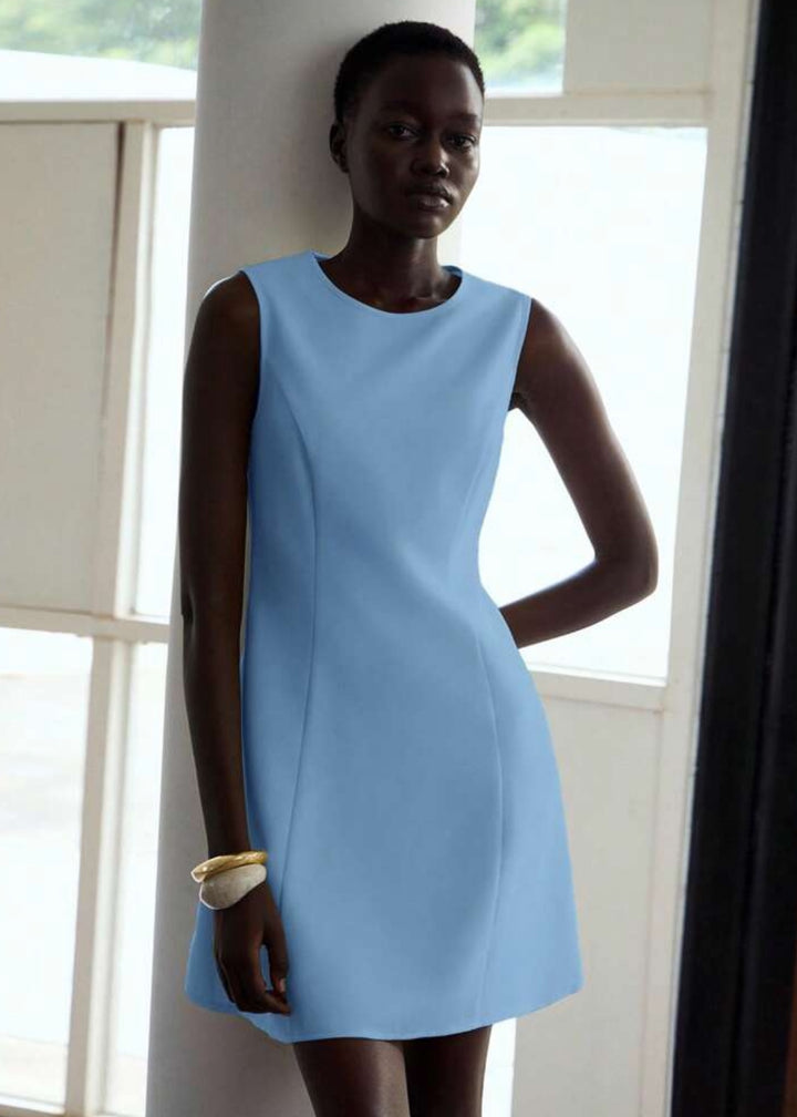Sleeveless Round Neckline A-Line Mini Dress