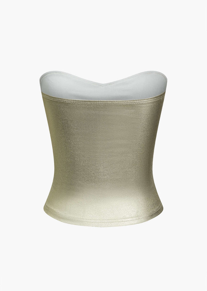 Metallic Strapless Tube Top