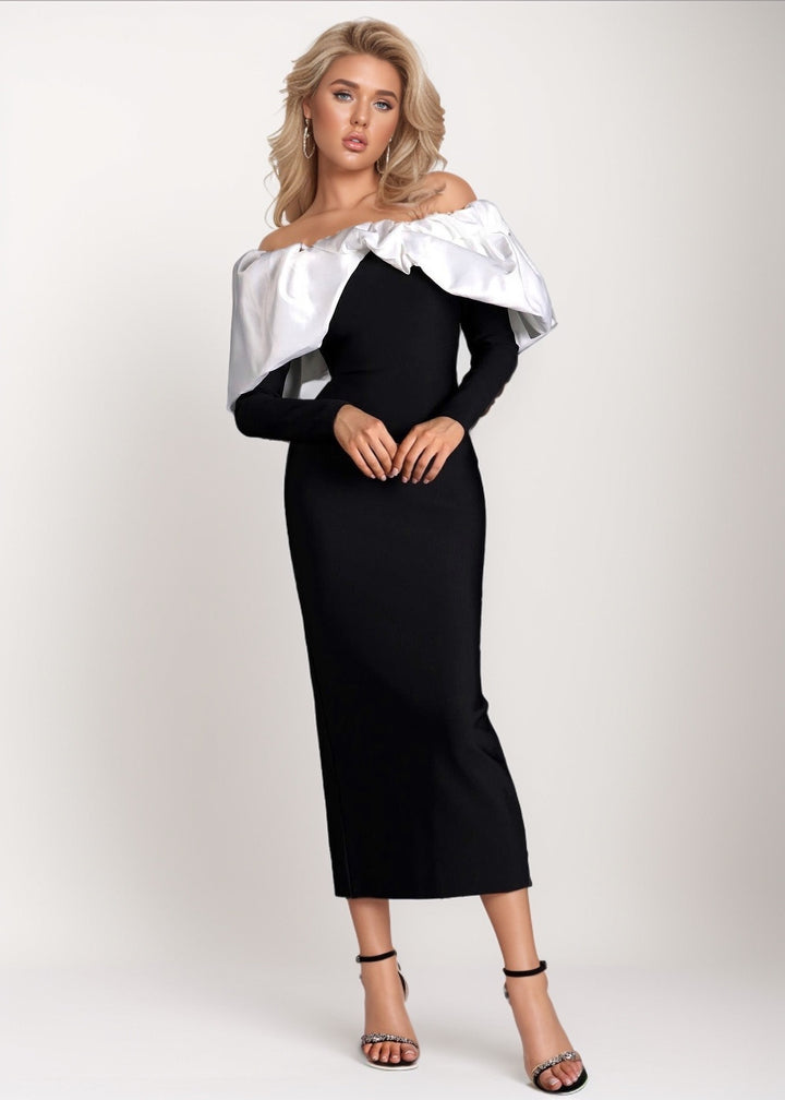 Mila Off-Shoulder Long Sleeved Maxi Dress