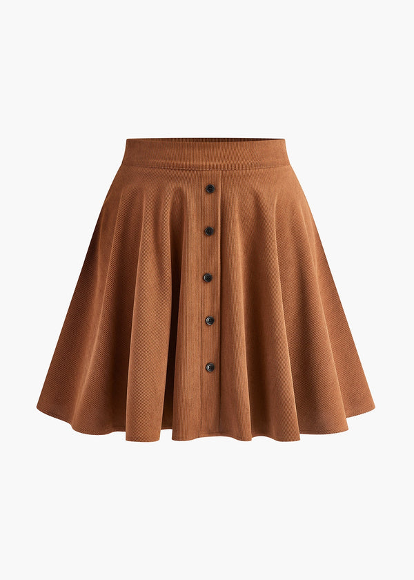 Corduroy Pleated Mini Skirt