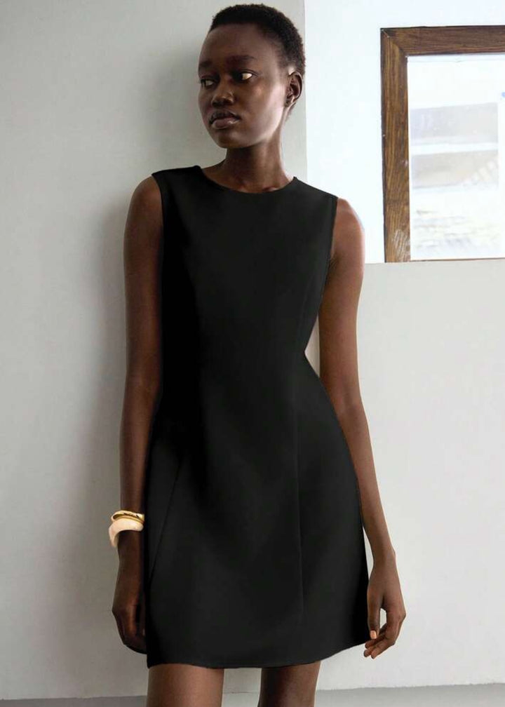 Sleeveless Round Neckline A-Line Mini Dress