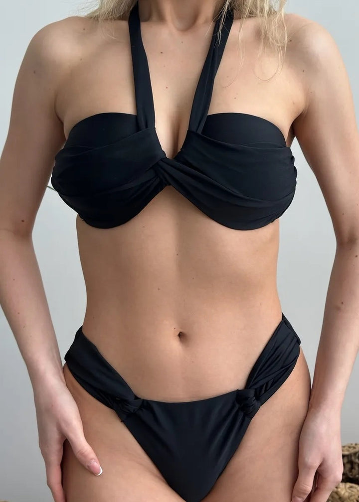 Twist Knot Halter Bikini Swimsuit