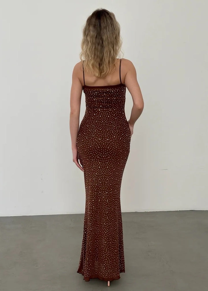 Sparkling Sequin Spaghetti Strap Maxi Dress