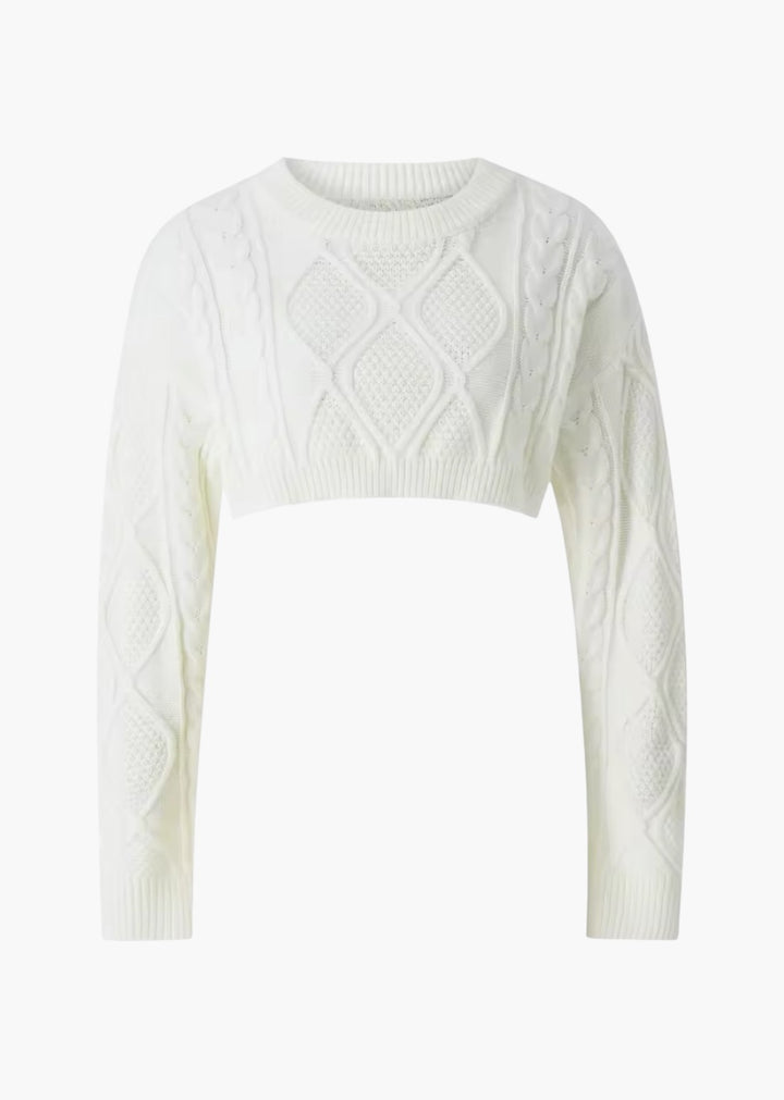 Cable Knit Cropped Sweater